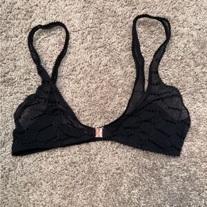 Savage X Fenty Black Sheer Clip-on Bralette - Size S - Black